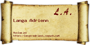 Langa Adrienn névjegykártya